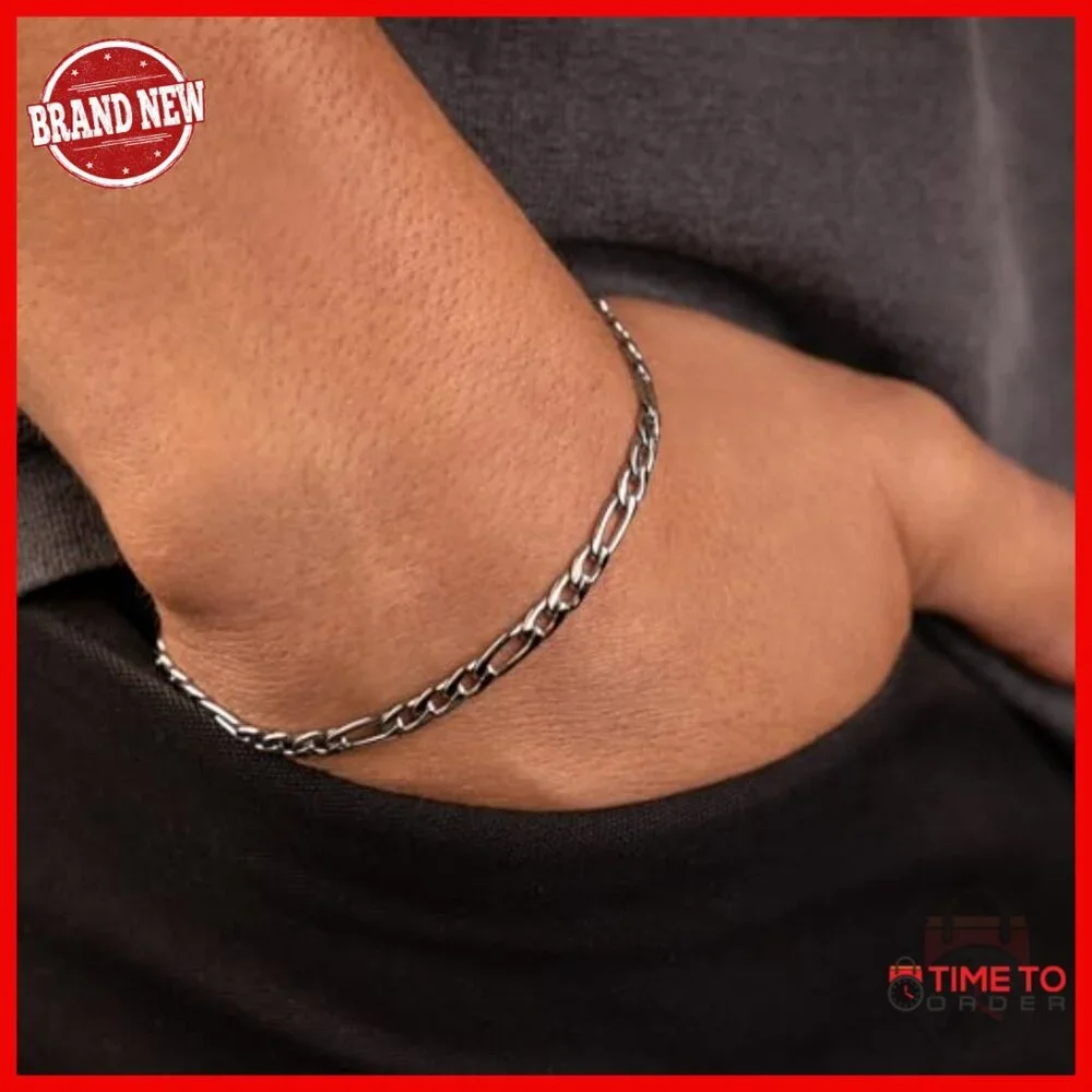 Figaro Chain Bracelet 4MM/6MM Sizes 6-9 Inch Lengths Lobster Clasp